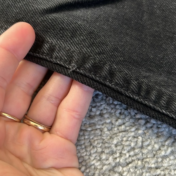 Boyish Denim The Billy High Rise Skinny Straight Jeans in Black (RAW HEM) - Picture 6 of 8